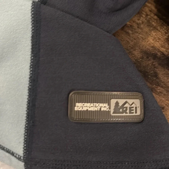 REI Polartec Quarterzip Winter Running Pullover Black Light Blue Size Small - Picture 6 of 6